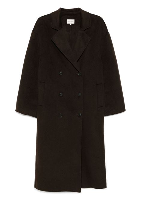 Chocolate brown wool Borneo coat Loulou Studio - women